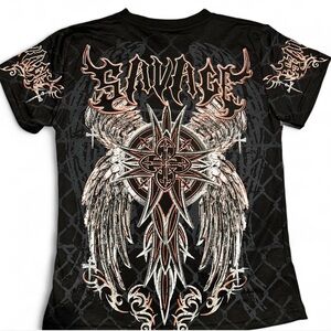 Black Graphic T-Shirt y2k style